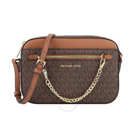 michael kors bags brown with logo on it|Michael Kors brown crossbody bag.